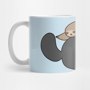 Baby Sloth Playing with Cat's Tail Mug